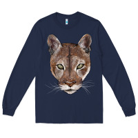 Navy florida panther  face Long Sleeve Tee - BarkalooDesign
