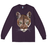 Plum florida panther  face Long Sleeve Tee - BarkalooDesign