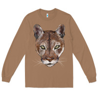 Toasted Coconut florida panther  face Long Sleeve Tee - BarkalooDesign