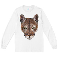 White florida panther  face Long Sleeve Tee - BarkalooDesign