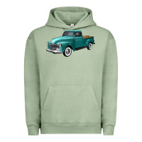 Pigment Oil Green western truck left 34 view Urban Hoodie - FaDigitalArtStudio