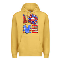 Antique Gold love america sunflower Premium Hoodie - HRA Design Shop