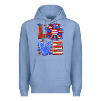 Colony Blue love america sunflower Premium Hoodie - HRA Design Shop