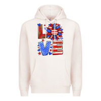 Pale Pink love america sunflower Premium Hoodie - HRA Design Shop