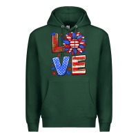 Sports Green love america sunflower Premium Hoodie - HRA Design Shop