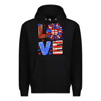 Black love america sunflower Premium Hoodie - HRA Design Shop