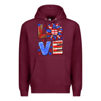 Burgundy love america sunflower Premium Hoodie - HRA Design Shop