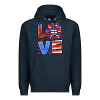 Navy love america sunflower Premium Hoodie - HRA Design Shop