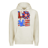 Oatmeal Heather love america sunflower Premium Hoodie - HRA Design Shop