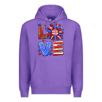 Purple love america sunflower Premium Hoodie - HRA Design Shop