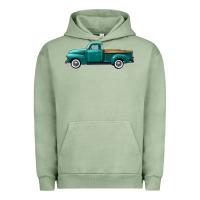 Pigment Oil Green western truck left side view Urban Hoodie - FaDigitalArtStudio