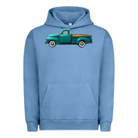 Pigment Pebble Blue western truck left side view Urban Hoodie - FaDigitalArtStudio