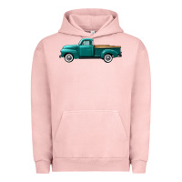 Pigment Salmon western truck left side view Urban Hoodie - FaDigitalArtStudio