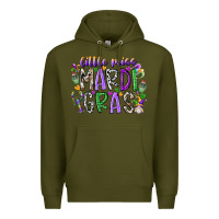 Army Green little miss mardi gras Premium Hoodie - RacoonDesign