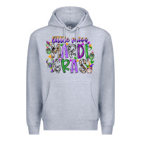 Heather Grey little miss mardi gras Premium Hoodie - RacoonDesign