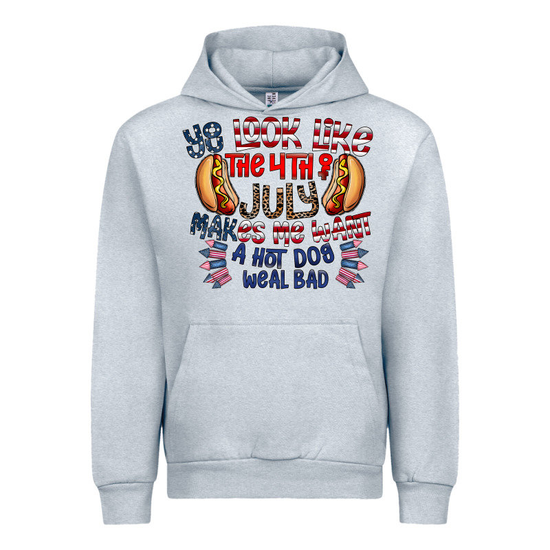 You Look Like The 4th Of July Makes Me Want A Hot Dog Weal Bad Urban Hoodie by CowhideDigitalArt | Teevron