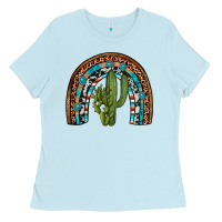 Baby Blue revize cactus gemstone rainbow Ladies Tee - Artiststas