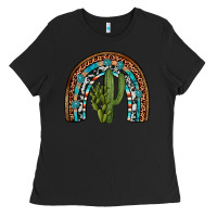 Black revize cactus gemstone rainbow Ladies Tee - Artiststas