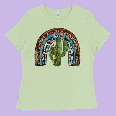 Revize Cactus Gemstone Rainbow Ladies Tee Designed By Artiststas