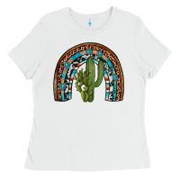 White revize cactus gemstone rainbow Ladies Tee - Artiststas
