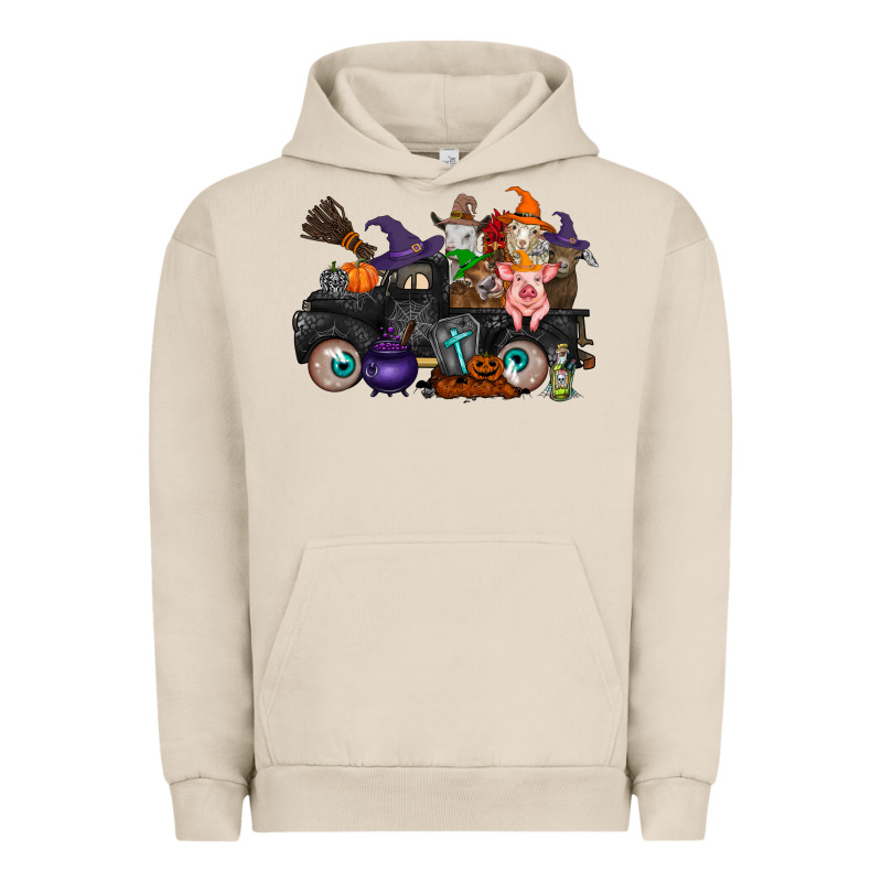 Halloween Farm Animals Truck Urban Hoodie by RacoonDesign | Teevron
