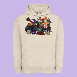 Halloween Farm Animals Truck Urban Hoodie Designed By Racoondesign