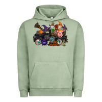 Pigment Oil Green halloween farm animals truck Urban Hoodie - RacoonDesign