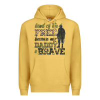 Antique Gold land of the free because my daddy is brave Premium Hoodie - HRA Design Shop
