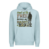 Blue Mist land of the free because my daddy is brave Premium Hoodie - HRA Design Shop