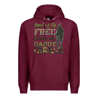 Burgundy land of the free because my daddy is brave Premium Hoodie - HRA Design Shop