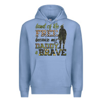 Colony Blue land of the free because my daddy is brave Premium Hoodie - HRA Design Shop