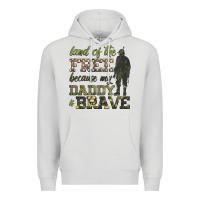 Dove Grey land of the free because my daddy is brave Premium Hoodie - HRA Design Shop