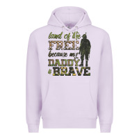 Lilac land of the free because my daddy is brave Premium Hoodie - HRA Design Shop