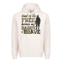 Pale Pink land of the free because my daddy is brave Premium Hoodie - HRA Design Shop