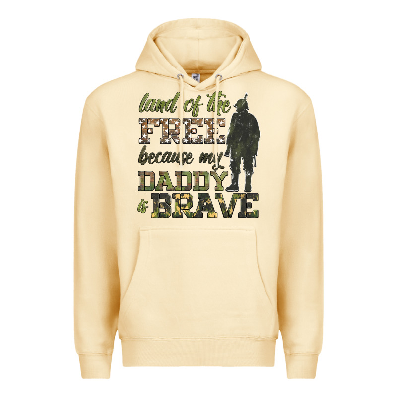 Land Of The Free Because My Daddy Is Brave Premium Hoodie by HRA Design Shop | Teevron