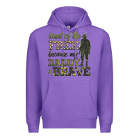 Purple land of the free because my daddy is brave Premium Hoodie - HRA Design Shop