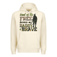 Sandshell land of the free because my daddy is brave Premium Hoodie - HRA Design Shop