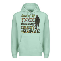 Seafoam land of the free because my daddy is brave Premium Hoodie - HRA Design Shop