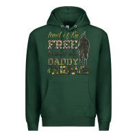 Sports Green land of the free because my daddy is brave Premium Hoodie - HRA Design Shop