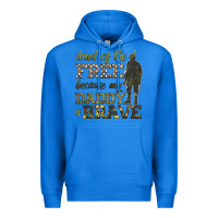 True Royal land of the free because my daddy is brave Premium Hoodie - HRA Design Shop