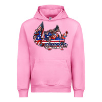 Fuchsia Pink america Urban Hoodie - CowhideDigitalArt