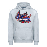 Heather Grey america Urban Hoodie - CowhideDigitalArt