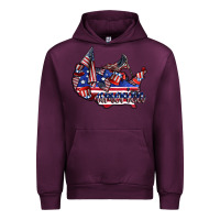 Mauve Wine america Urban Hoodie - CowhideDigitalArt