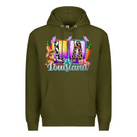 Army Green louisiana easter dady Premium Hoodie - RacoonDesign