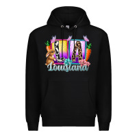 Black louisiana easter dady Premium Hoodie - RacoonDesign