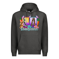 Charcoal Heather louisiana easter dady Premium Hoodie - RacoonDesign