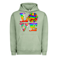 Pigment Oil Green love and sunflower Urban Hoodie - HRA Design Shop