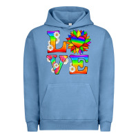 Pigment Pebble Blue love and sunflower Urban Hoodie - HRA Design Shop