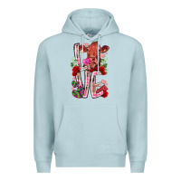 Blue Mist love cow valentine Premium Hoodie - RacoonDesign