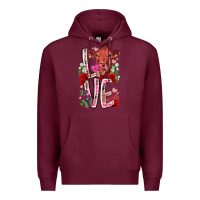 Burgundy love cow valentine Premium Hoodie - RacoonDesign